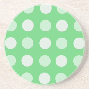 Green And White Polka Dots Coaster