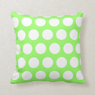 Green and White Polka Dots Cushion