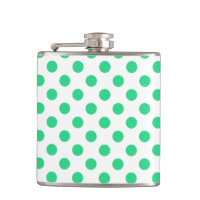Green and white polka dots