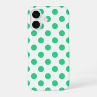 Green and white polka dots