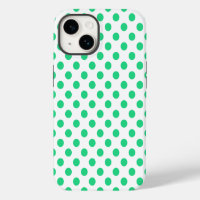 Green and white polka dots