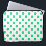 Green and white polka dots laptop sleeve<br><div class="desc">Green and white polka dots</div>