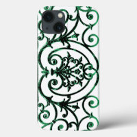 Green and white scrollwork pattern Case-Mate iPhon