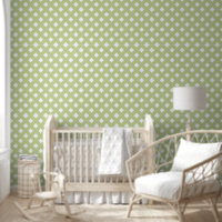 Green and White Shabby Chic Lattice Pattern