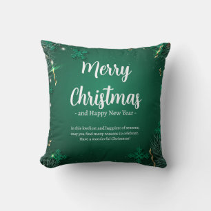 Green and White Simple Christmas Day Best 16" x 16 Cushion