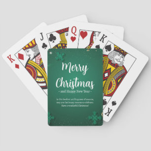 Green and White Simple Christmas Day Best Classic  Playing Cards