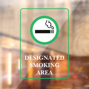Green and White Smoking Area Sign Metal A-Frame