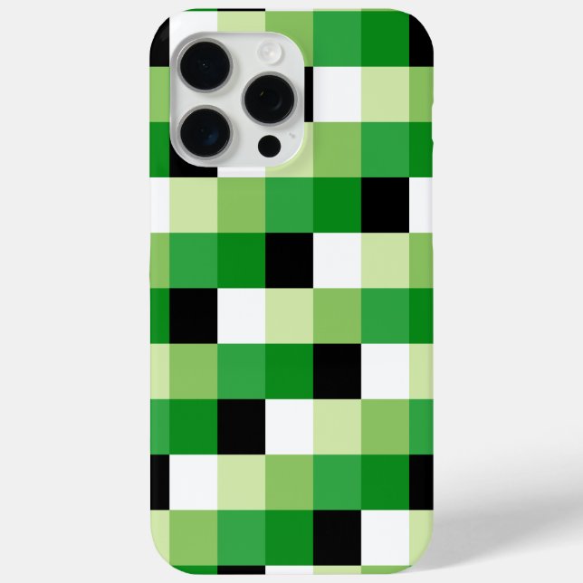 Green and White squares Pattern Case-Mate iPhone Case (Back)