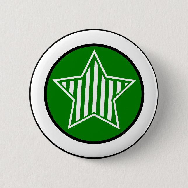 Green and White Star Button (Front)