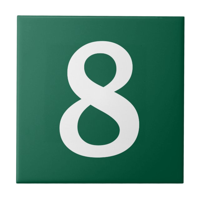 Green and white street address house number tile (Front)