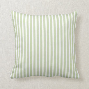 Green and white stripe pillow