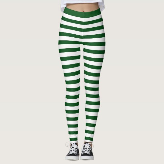 green and white striped leggings for adults