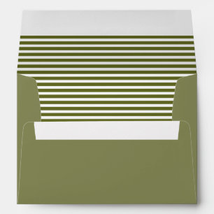 Green and White Striped  Envelope