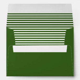 Green and White Striped  Envelope