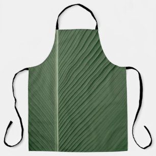 Green and white striped textile apron