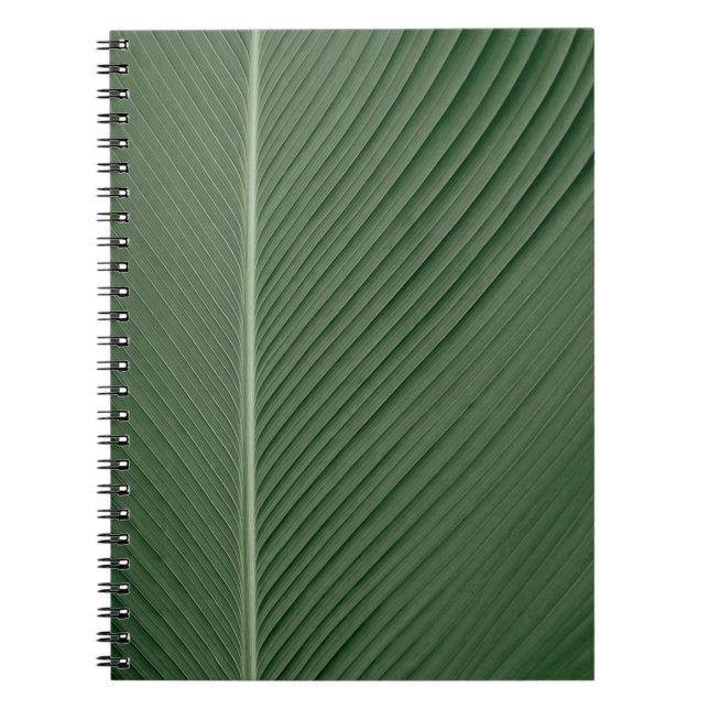 Green and white striped textile notebook (Front)