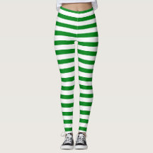 Green and White Stripes Christmas Elf Peppermint