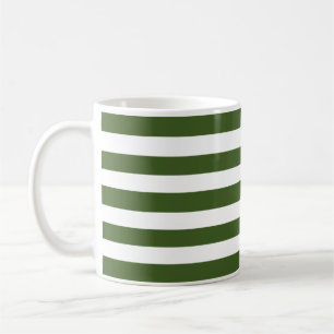 Green and White Stripes Coffee Mug