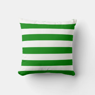Green and White Stripes Cushion
