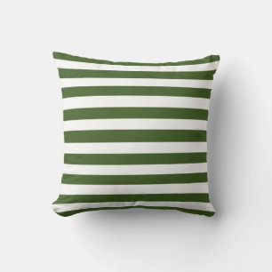 Green and White Stripes Cushion
