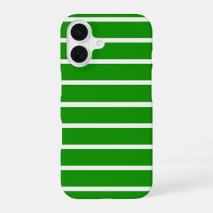 Green and White Stripes Design iPhone 16 Case