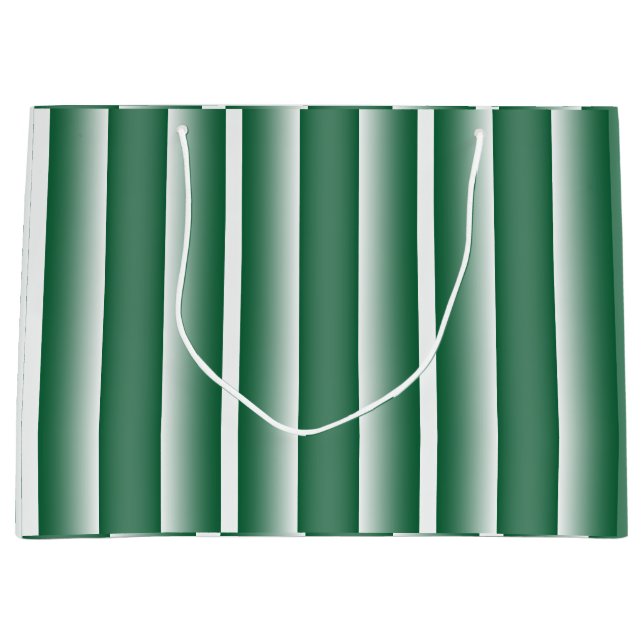 Green and White Stripes Large Gift Bag (Front)