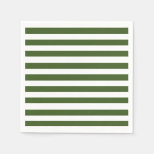 Green and White Stripes Napkin