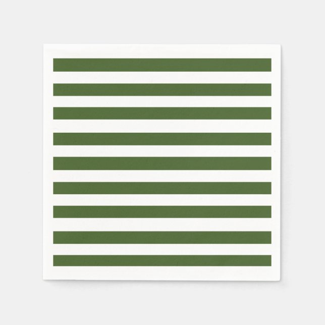 Green and White Stripes Napkin (Front)