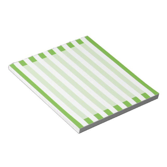 Green and White Stripes Notepad (Angled)