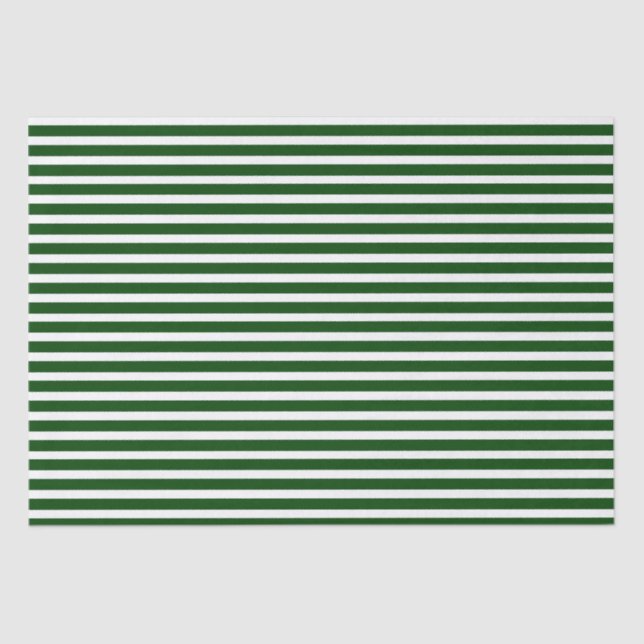 Green and White Stripes Tissue Paper (Front)