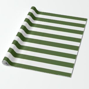 Green and White Stripes Wrapping Paper