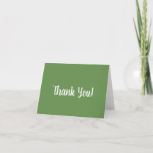 Green and White Thank You Card Simple Thank You