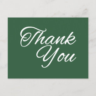 Green and White Thank You Trendy Classical Postcard