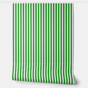 Green And White Traditional Stripes Wallpaper