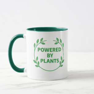 Green and White Vegan Plant Based Mug