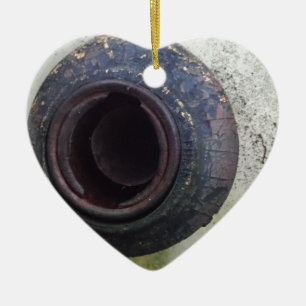 green and white vintage truck gas ceramic tree decoration