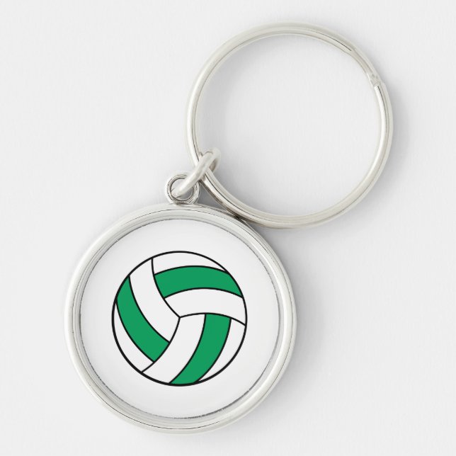 green and white volleyball key ring (Front)