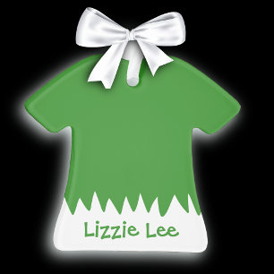 Green and White Xmas Name Ornament