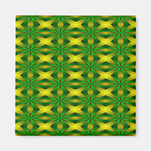 Green and yellow abstract magnet