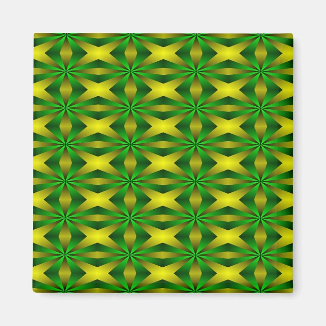 Green and yellow abstract magnet (Front)