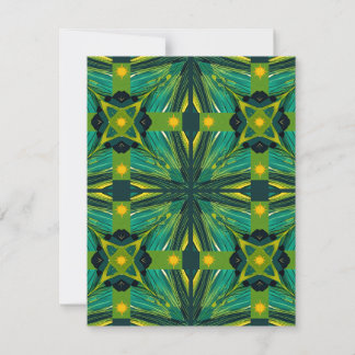 Green and yellow abstract squares  card