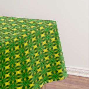 Green and yellow abstract tablecloth
