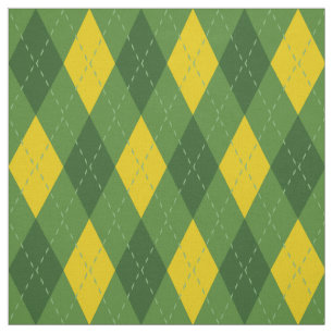 Green and Yellow Argyle Pattern Fabric