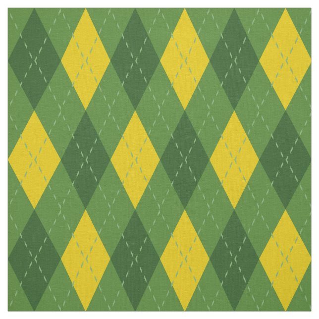 Green and Yellow Argyle Pattern Fabric (Swatch)