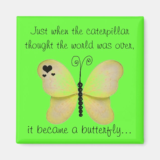 Green and Yellow Butterfly Magnet (Front)