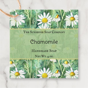 Green and Yellow Chamomile Soap Cosmetics Favour Tags