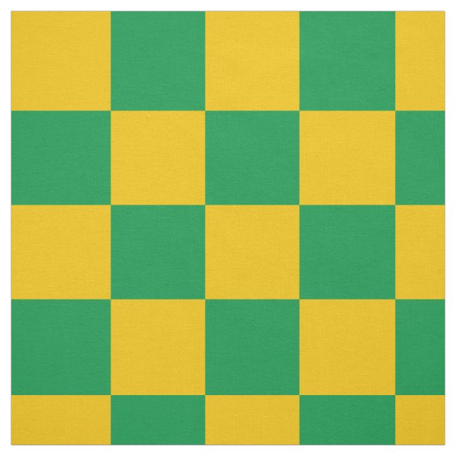 Green and yellow chequerboard pattern fabric (Swatch)
