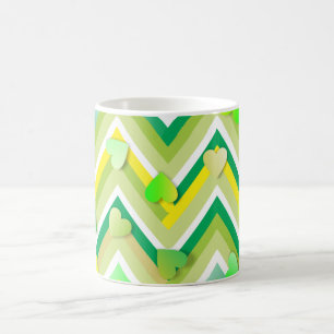 Green And Yellow Chevron Coffee Mug