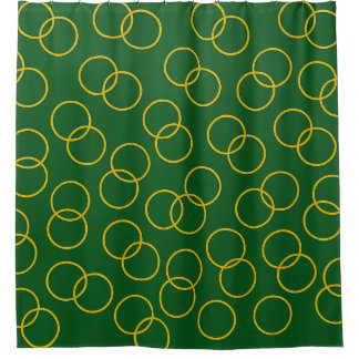 Green and Yellow Circles Shower Curtain