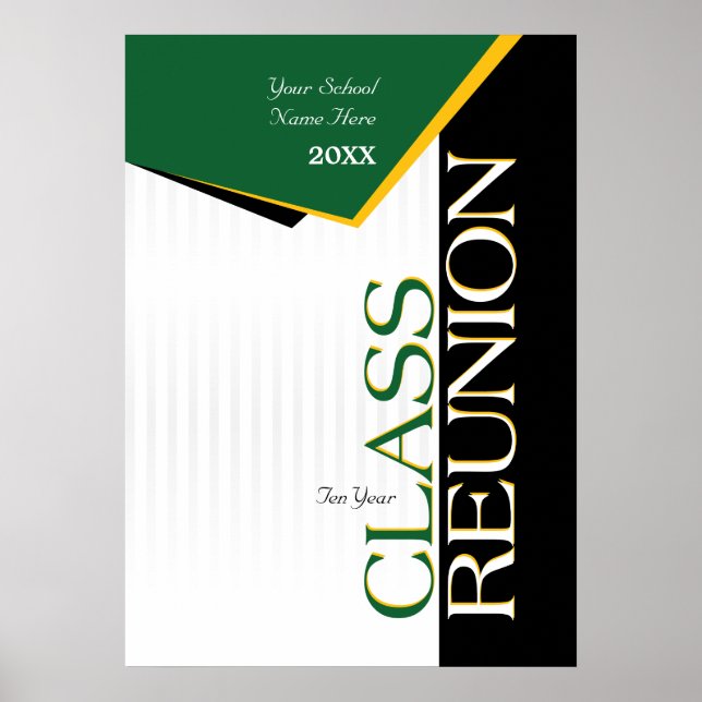 Green and Yellow Class Reunion Poster (Front)